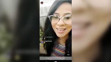 Husband surpirses IG influencer wife while she's live. Cums on her face.