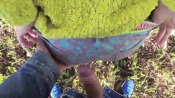Russian MILF agrees to risky sex in the park with a stranger. POV Public Blowjob and Doggystyle