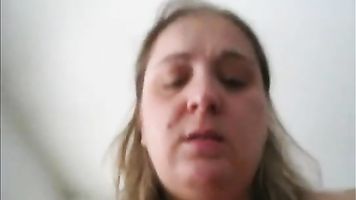 Chubby MILF rides her lover POV