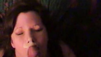 Amateur wife facial cumshot