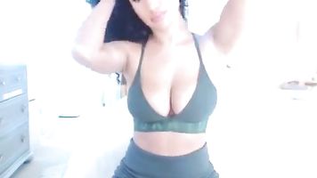 Sexy brunette girl shows her body in chatroom webcam