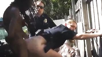 Two Busty White Female Cops Getting Hammered By Black Suspect